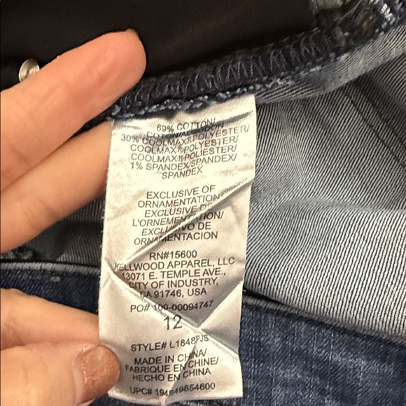 Wit & Wisdom Distressed Stretch Straight Leg Jeans Medium Wash Size 12 - Picture 6 of 7